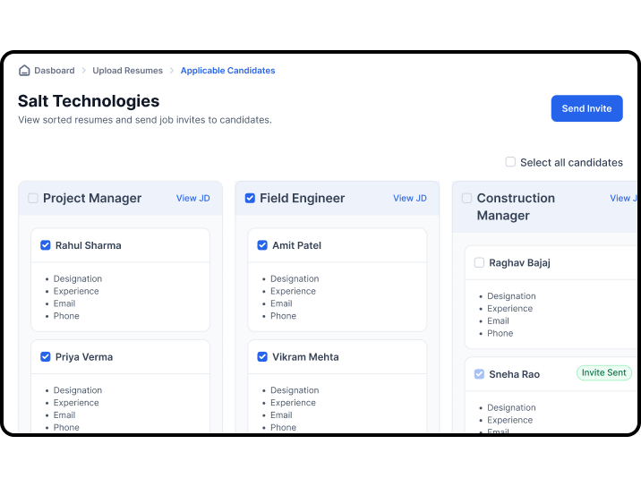Bulk CV Upload